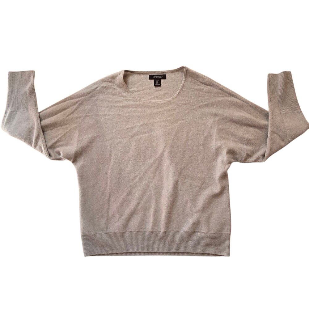 Tahari pistachio green 100% 2-ply Cashmere sweater XL